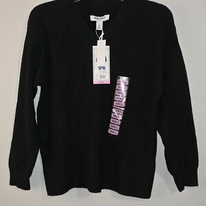 Nine West Black V-Neck Sweater Size Small